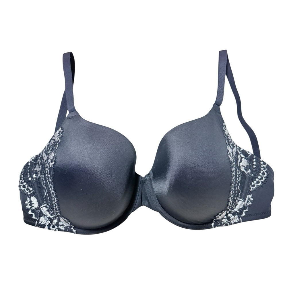 La Senza Sexy Tease Full Coverage 34ddd Bra Black & Silver‎ Underwire Preowned